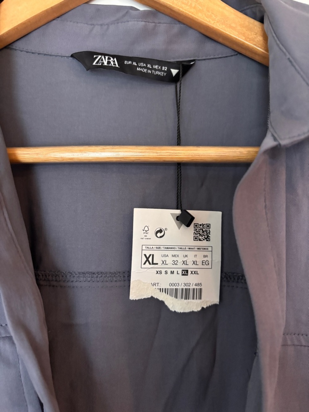Zara Slate Gray Collared Button-Up Shirt - Picture 2 of 3